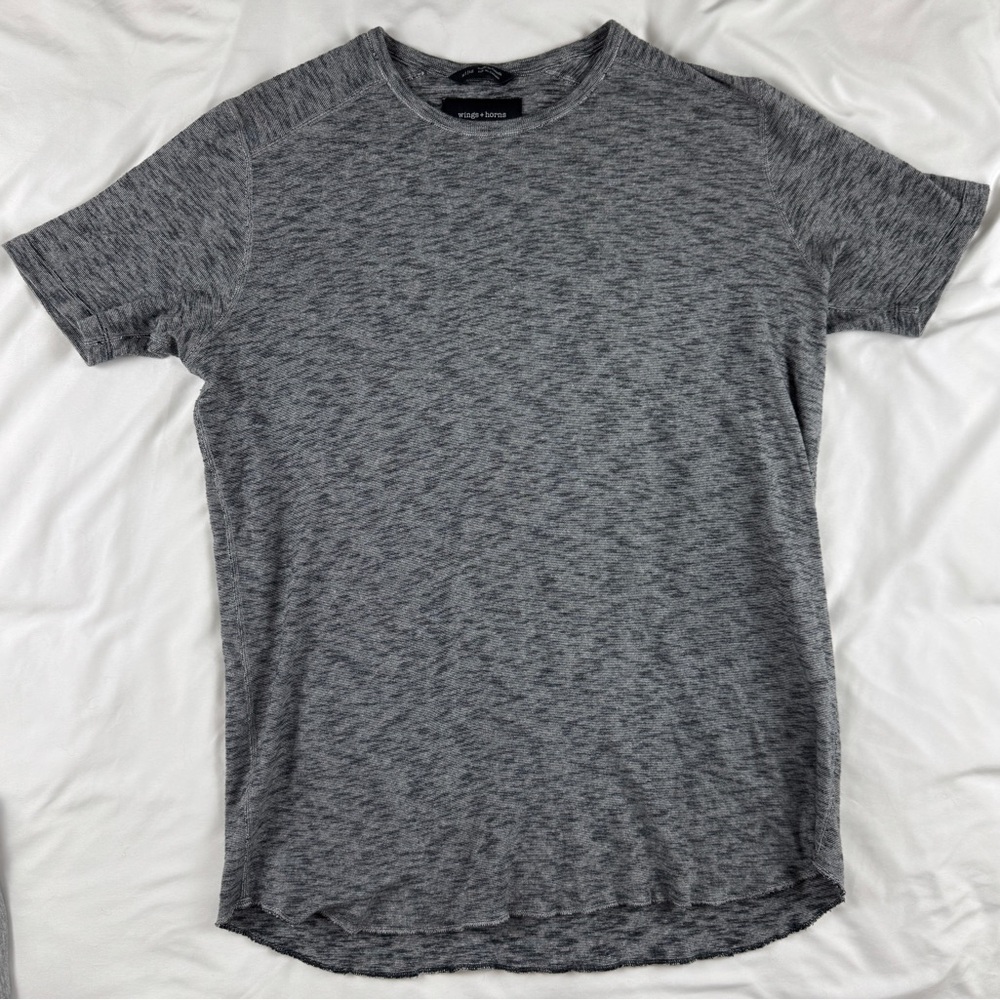Wings + Horns Charcoal Short Sleeve Tee